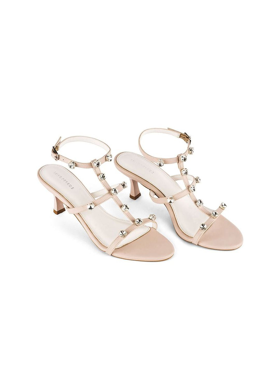 Lino Perros Women Kitten Heel Sandals With Western Embellished