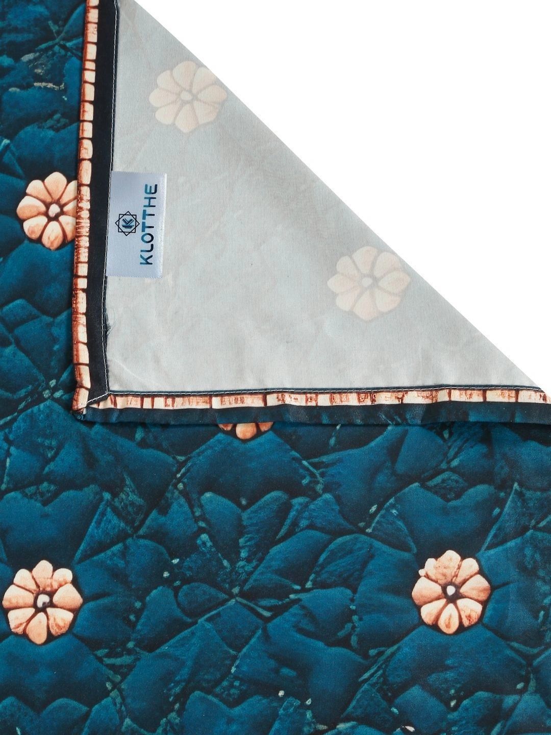 KLOTTHE Blue Floral 400 TC Cadar King dengan 2 Sarung Bantal