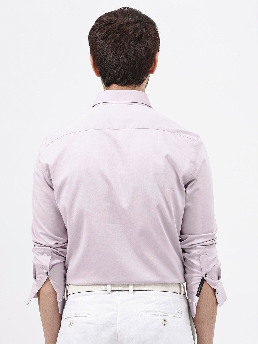 RARE RABBIT Men Holand Regular Fit Satin Stretch Shirt