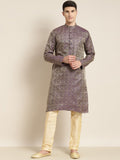 SOJANYA Band Collar Ethnic Motifs Woven Design Kurta