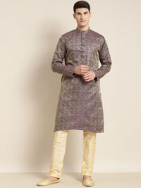 SOJANYA Band Collar Ethnic Motifs Woven Design Kurta