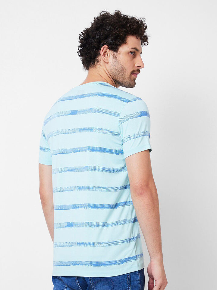 SPYKAR Striped Cotton Slim Fit T-shirt