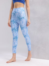 HRX by Hrithik Roshan Women Tie & Dye Mid-Rise Cropped Rapid-Dry Yoga Tights