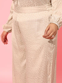 CURVY STREET Women Plus Size Cream-Coloured Loose Fit Trousers