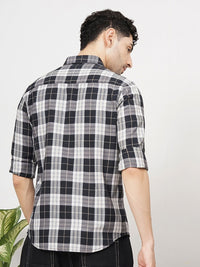 The Indian Garage Co Men Tartan Checked Cotton Casual Shirt