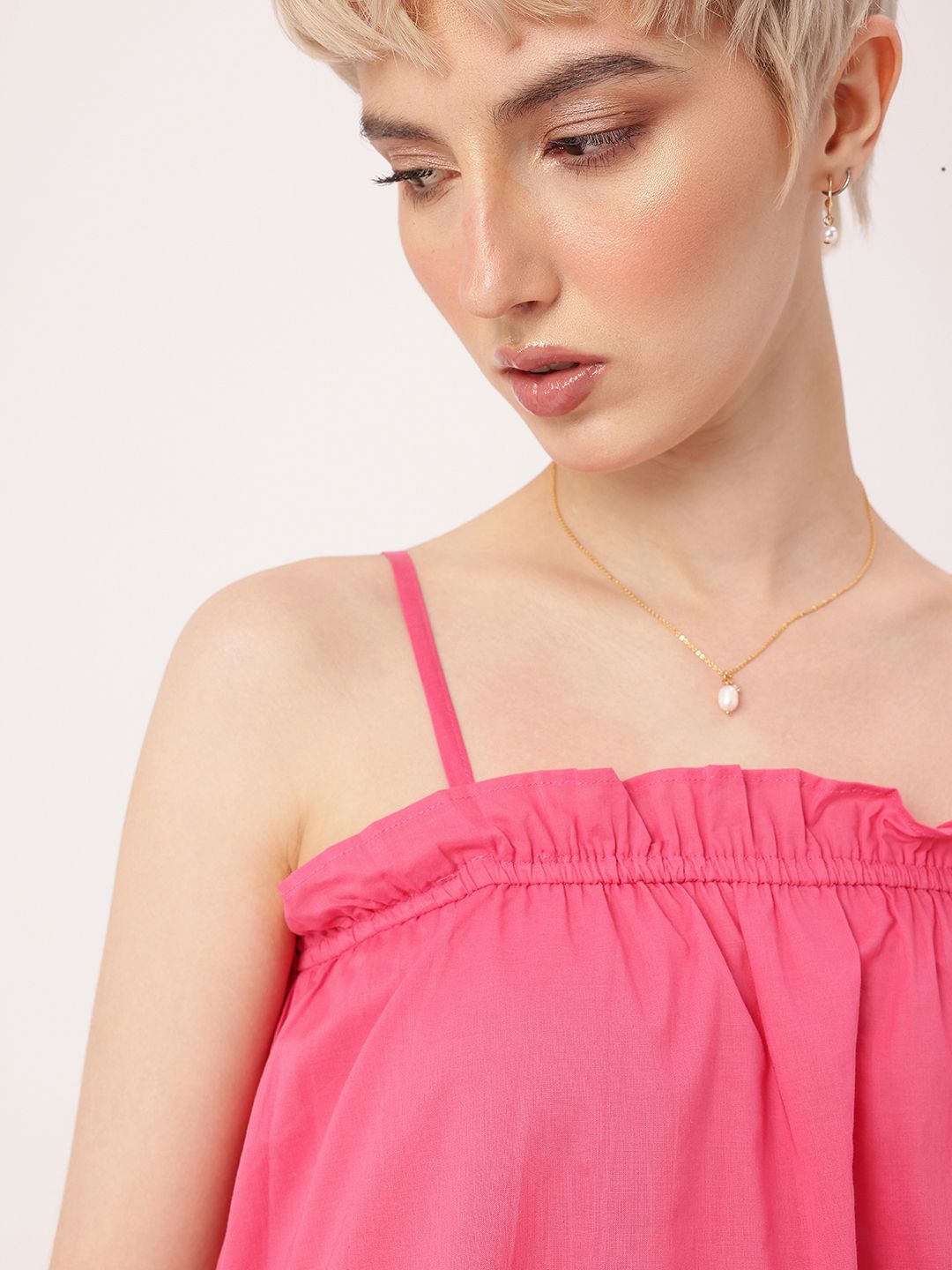 DressBerry Classy Cute Shoulder Straps Ruffles A-Line Dress