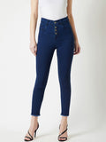 Miss Chase Women Navy Blue Skinny Fit High-Rise Clean Look Stretchable Jeans