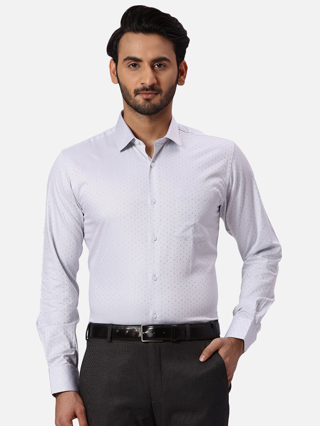 Park Avenue Textured Slim Fit Cotton Formal Shirt