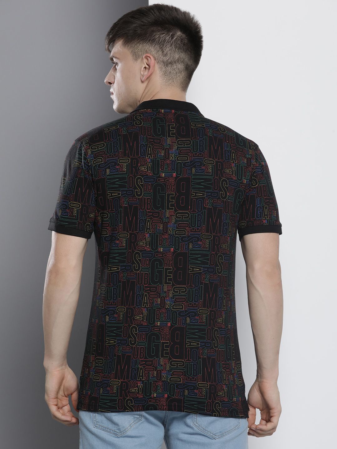 The Indian Garage Co Men Typography Printed Polo Collar T-shirt