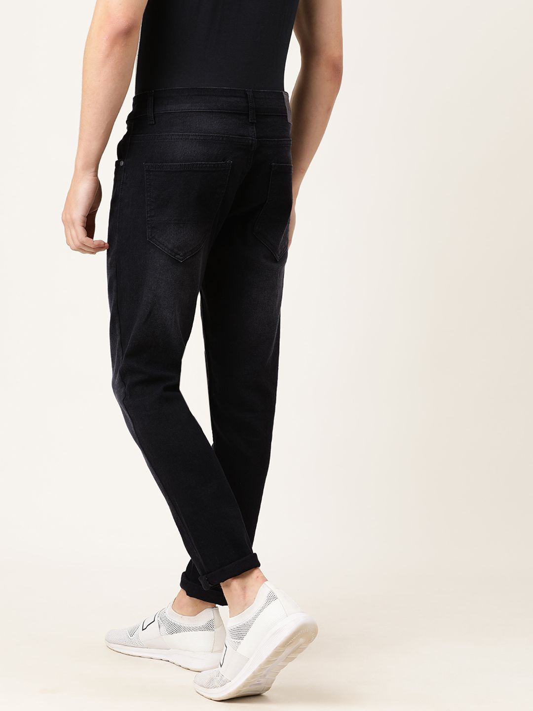 The Indian Garage Co Men Black Slim Fit Mid-Rise Clean Look Jeans