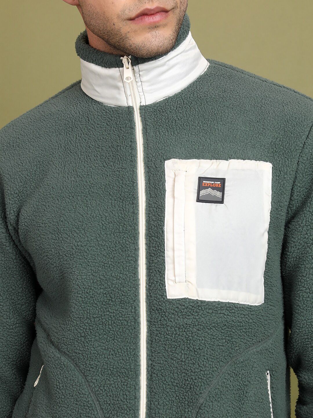 HIGHLANDER Mock Collar Front-Open Sweatshirt