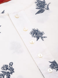 House of Pataudi Men Floral Printed Regular Pure Cotton Jashn Kurta with Trousers