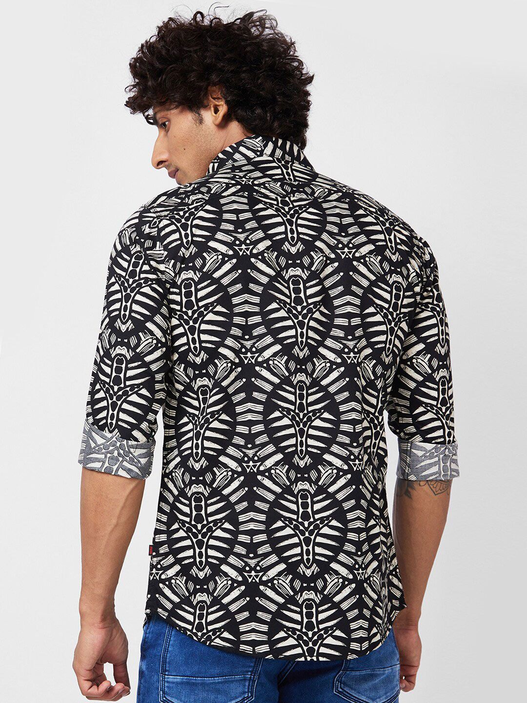 SPYKAR Men Slim Fit Printed Cotton Casual Shirt
