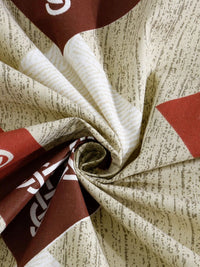 Moda Rapido X KLOTTHE Beige & Red Geometric 400 TC Single Bedsheet with 1 Pillow Covers