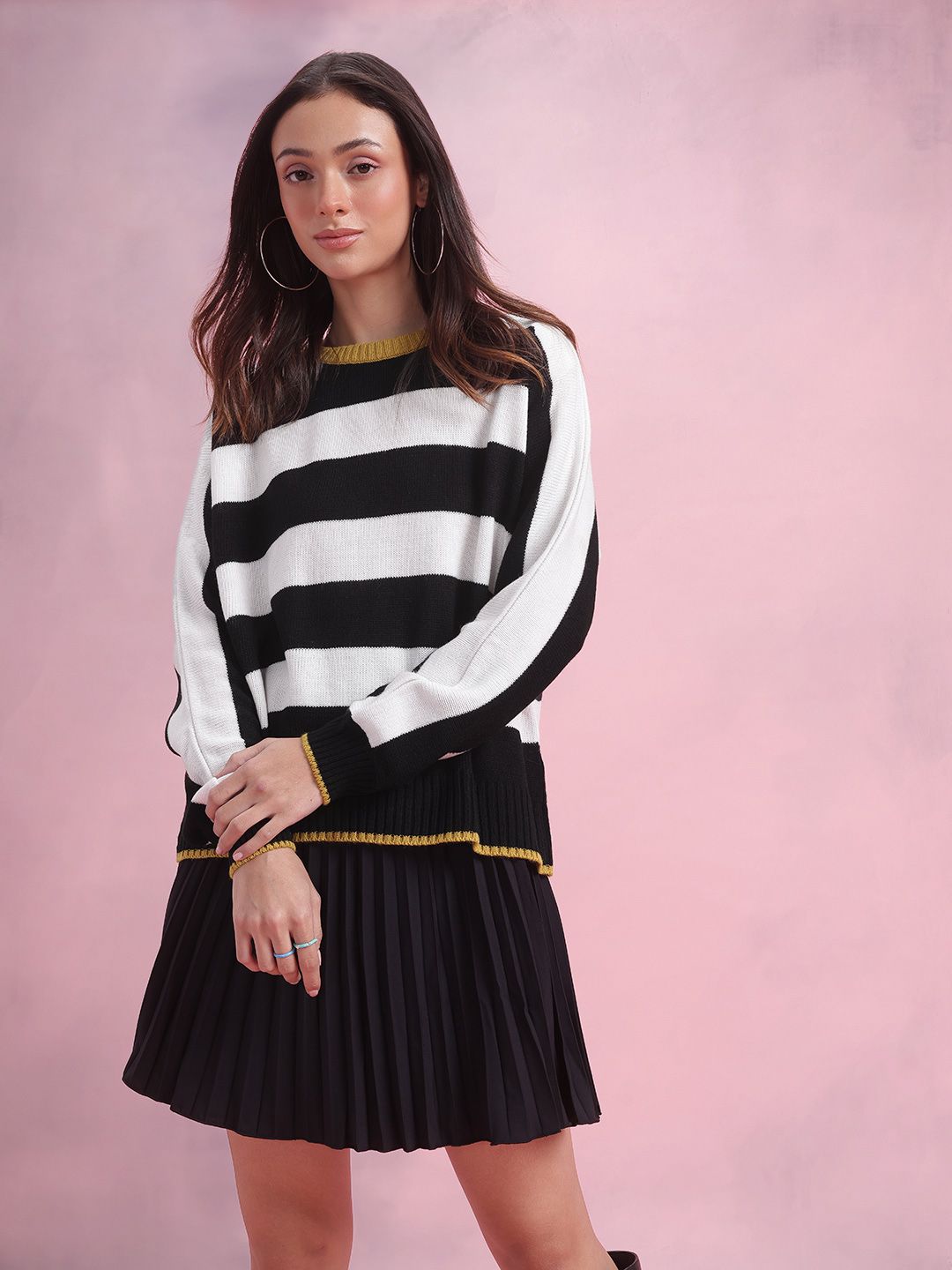 DressBerry Self Striped Pullover