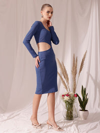 STREET 9 Ribbed Long Sleeves Sheath Dress