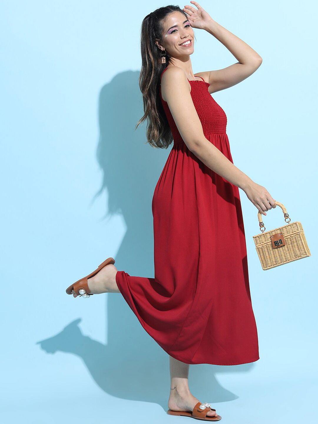 Tokyo Talkies Women Gorgeous Red Solid Dress