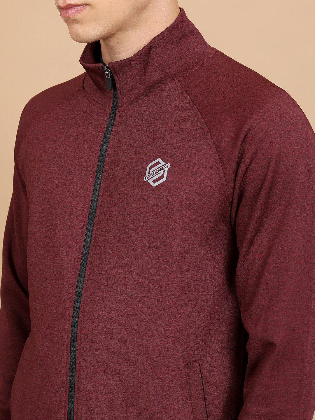HIGHLANDER Mock Collar Front-Open Sweatshirt