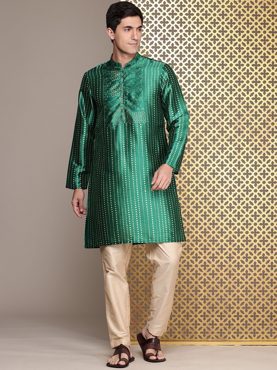 House of Pataudi Jashn Geometric Printed Kurta
