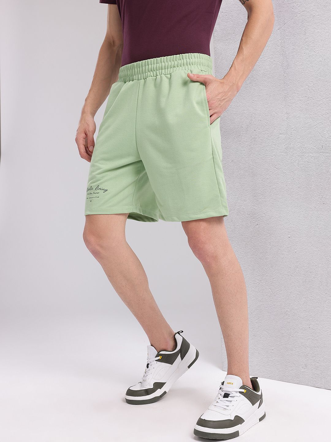 HRX by Hrithik Roshan Men Brand Logo Printed Mid-Rise Lifestyle Shorts