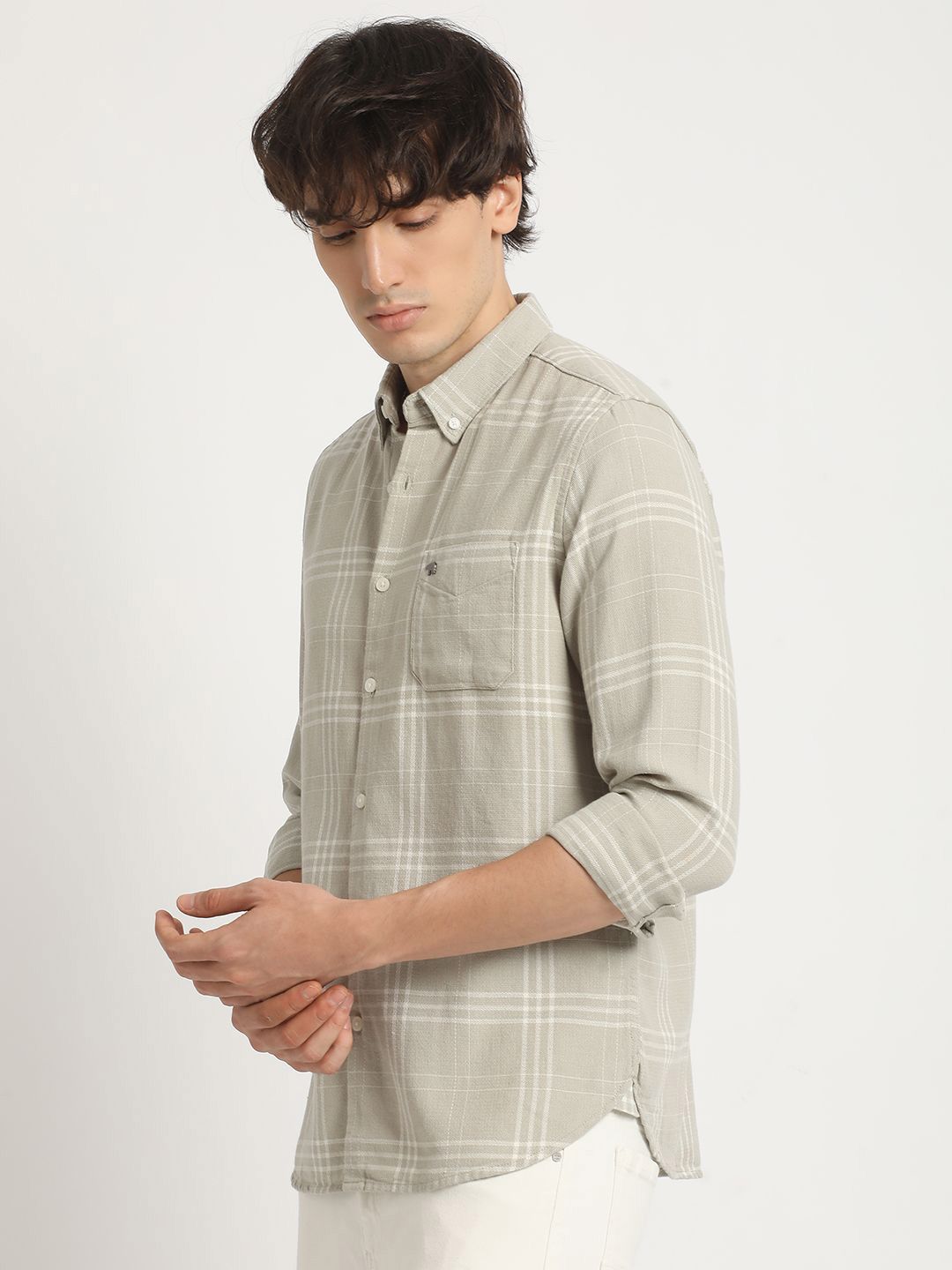 THE BEAR HOUSE Men Checked Slim Fit Casual Shirt