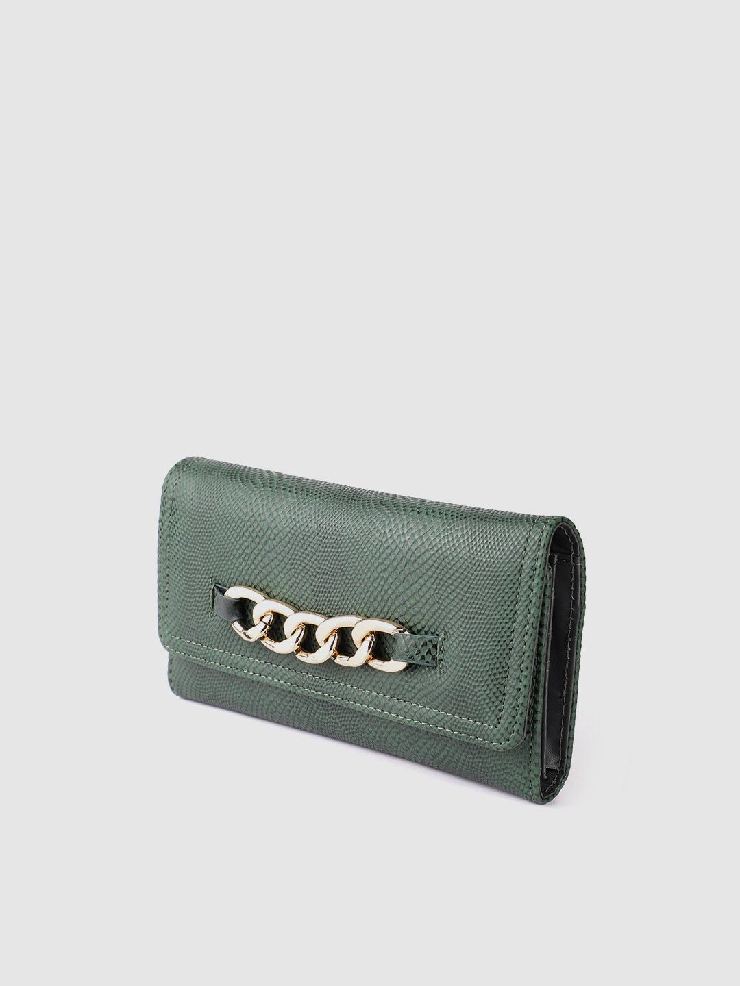 Lino Perros Women Snakeskin Textured Three Fold Wallet