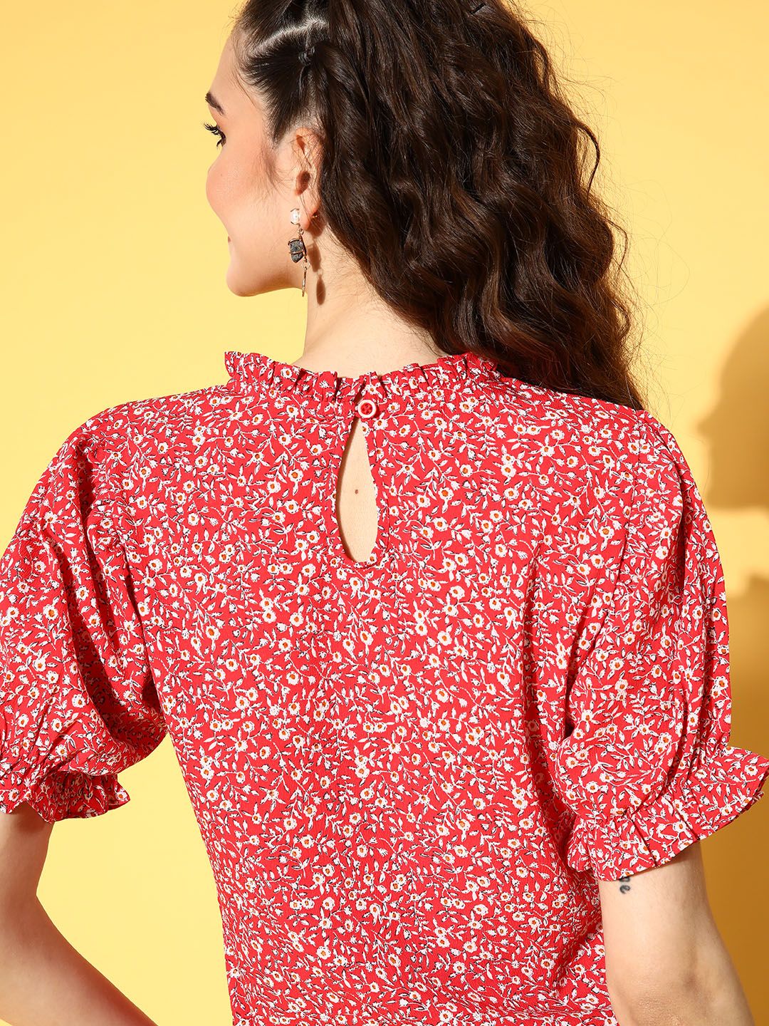 Berrylush Red Floral Vacay Attire