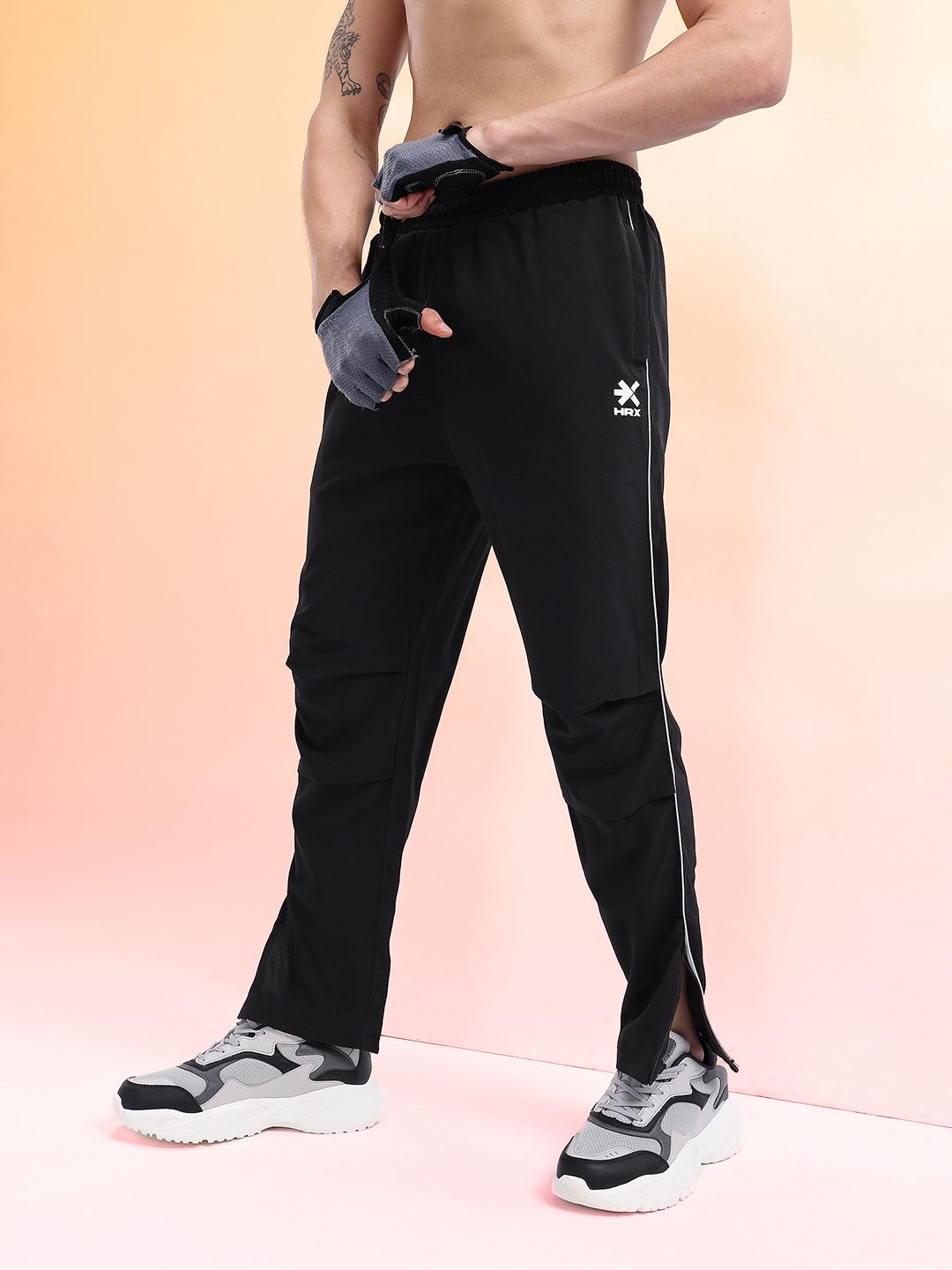 HRX by Hrithik Roshan Men Mid-Rise Rapid-Dry Training Track Pants with Side Slits