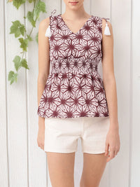 DressBerry Psychedelic Dye Tied Accents Peplum Top