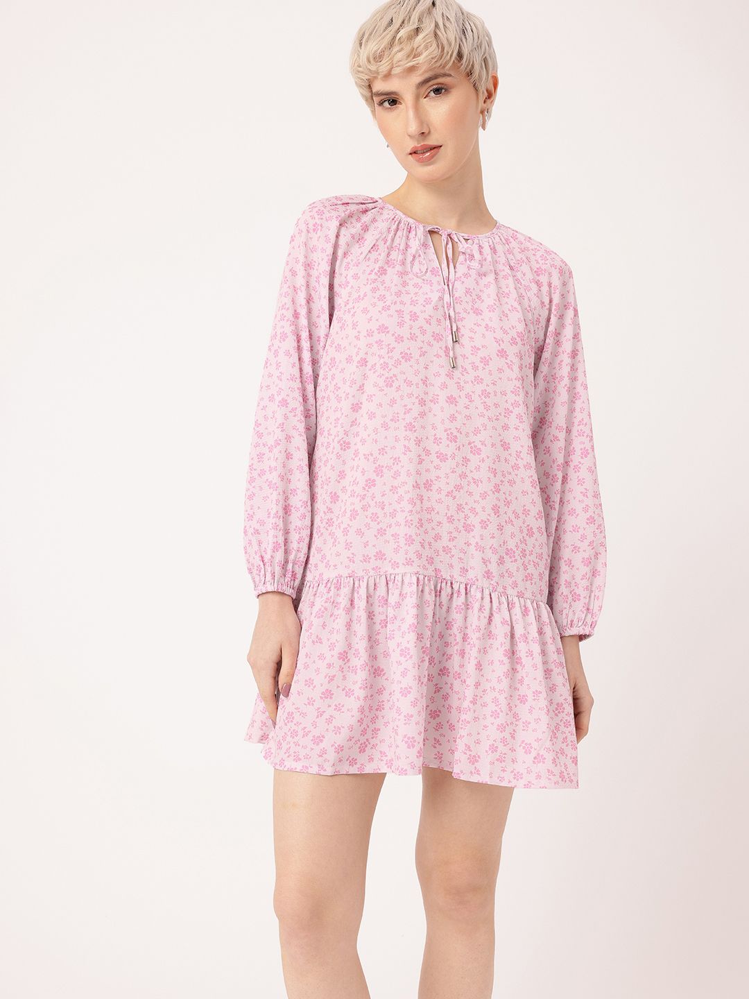 DressBerry Garden Glam Floral Printed A-Line Mini Dress