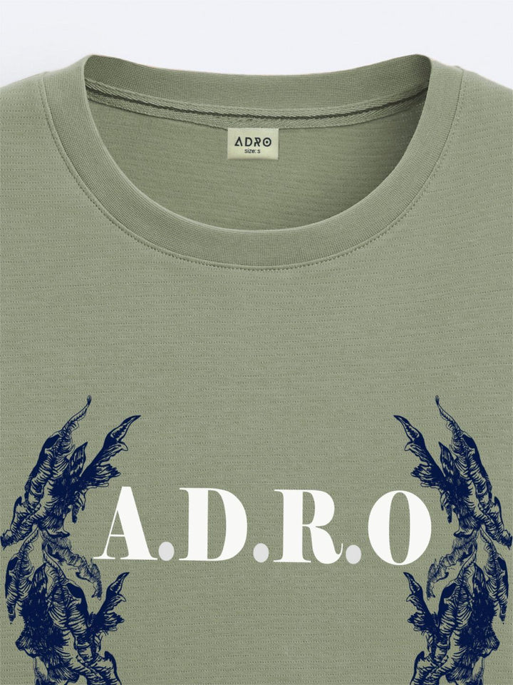 ADRO Lelaki Grafik Bercetak T-Shirt Bersaiz Besar Kapas Leher Bulat