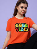 DILLINGER Women Typography Printed Pure Cotton Boxy T-shirt