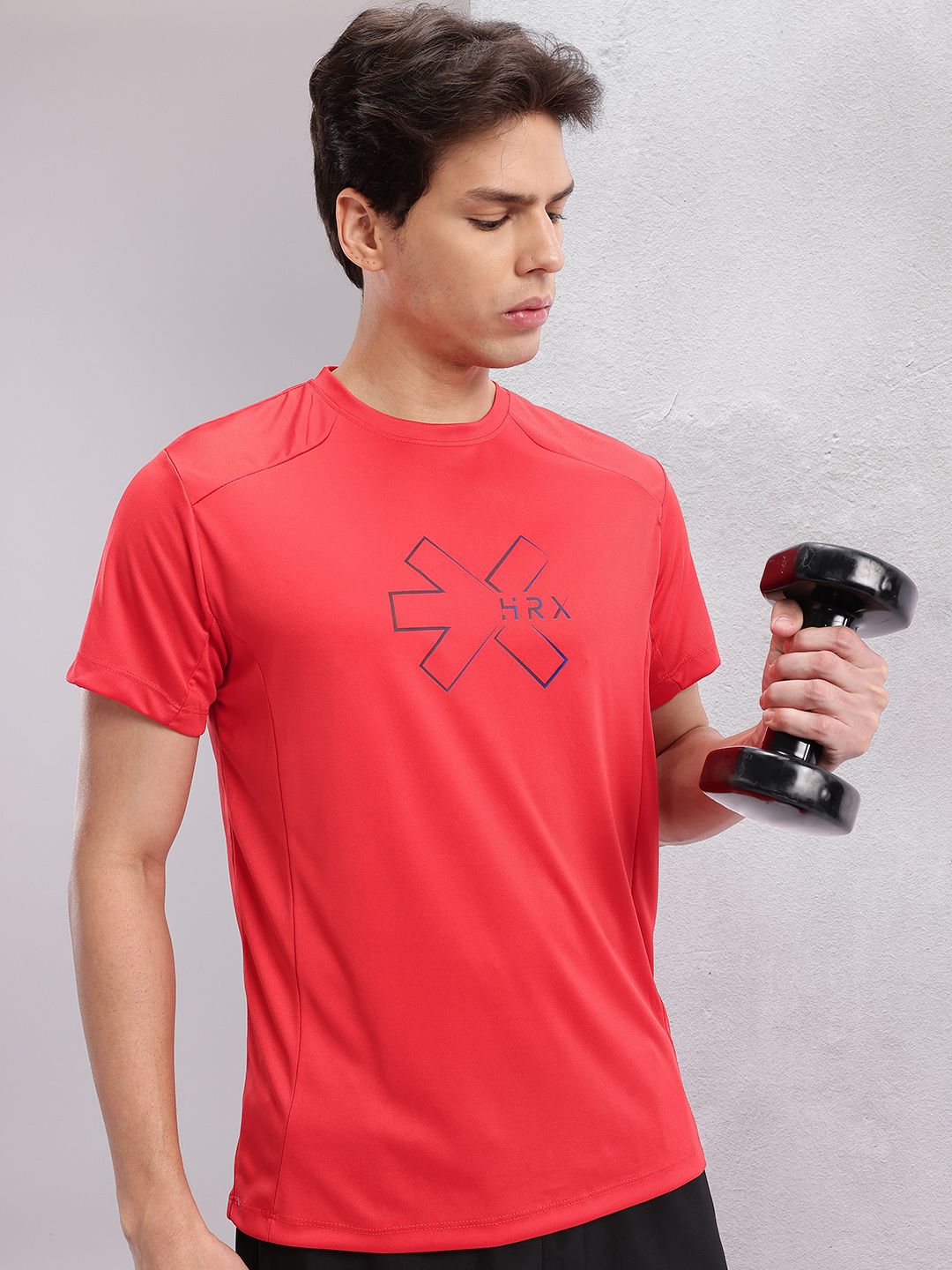HRX by Hrithik Roshan Men Brand Logo Printed Rapid-Dry Training T-shirt