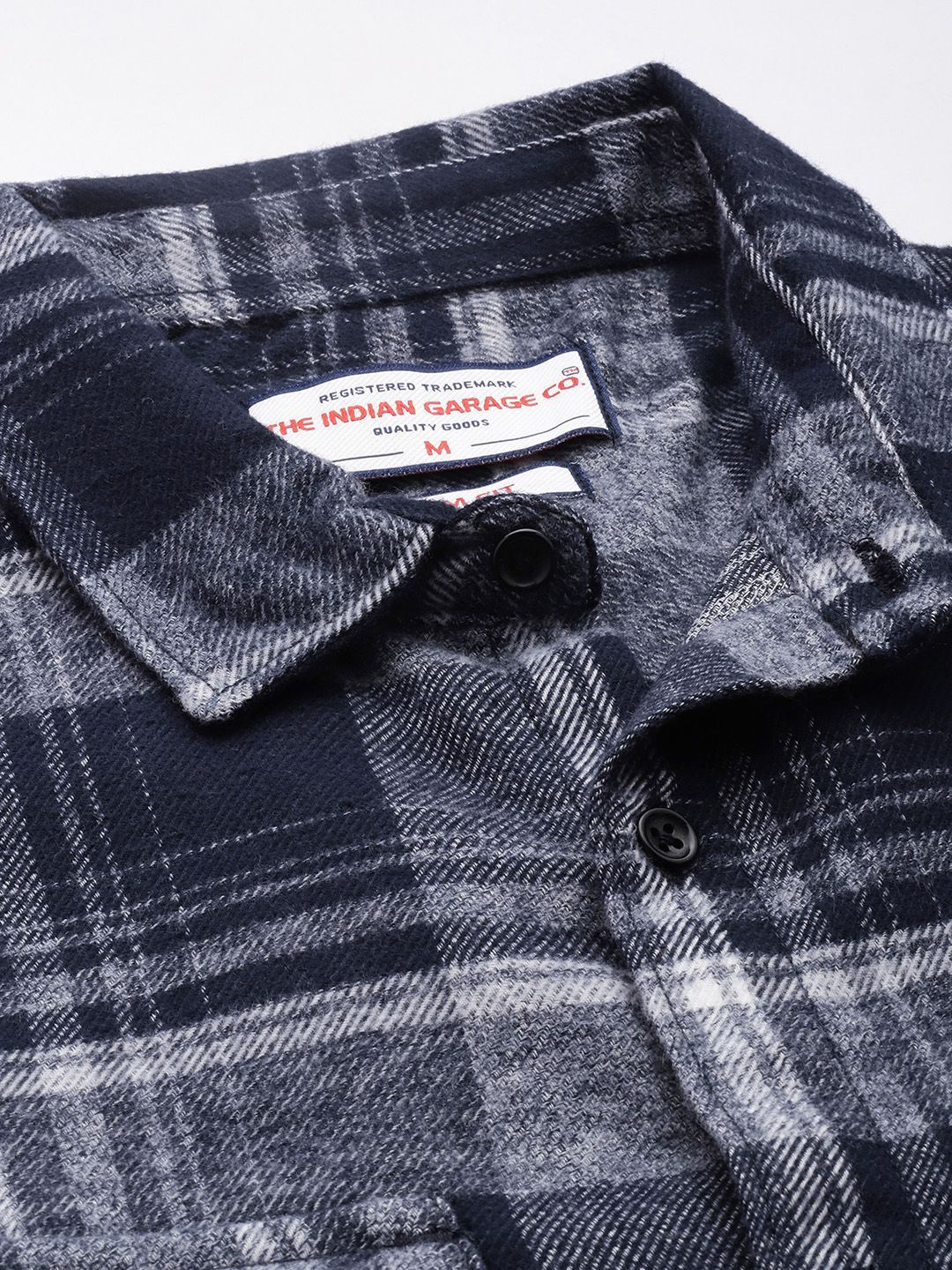 The Indian Garage Co Pure Cotton Slim Fit Checked Casual Shirt