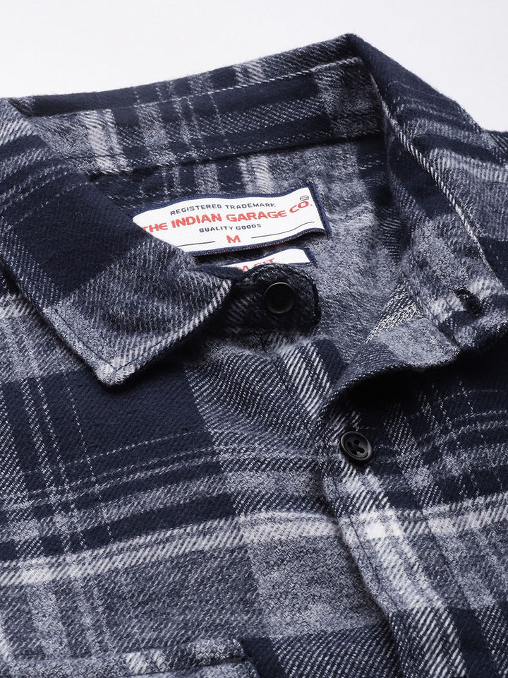The Indian Garage Co Pure Cotton Slim Fit Checked Casual Shirt