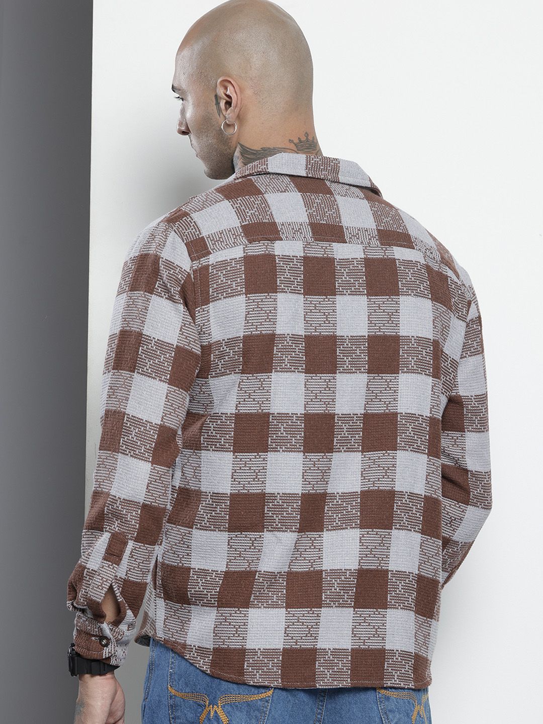 The Indian Garage Co Checked Pure Cotton Casual Shirt
