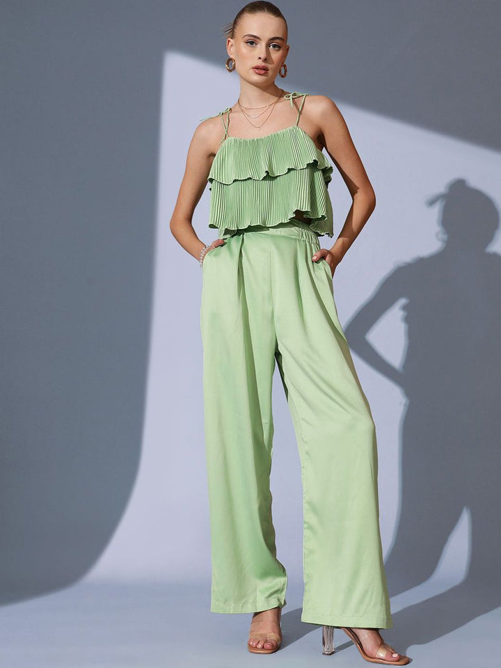 STREET 9 Pleated Shoulder Strap Top With Trouser Co-Ords