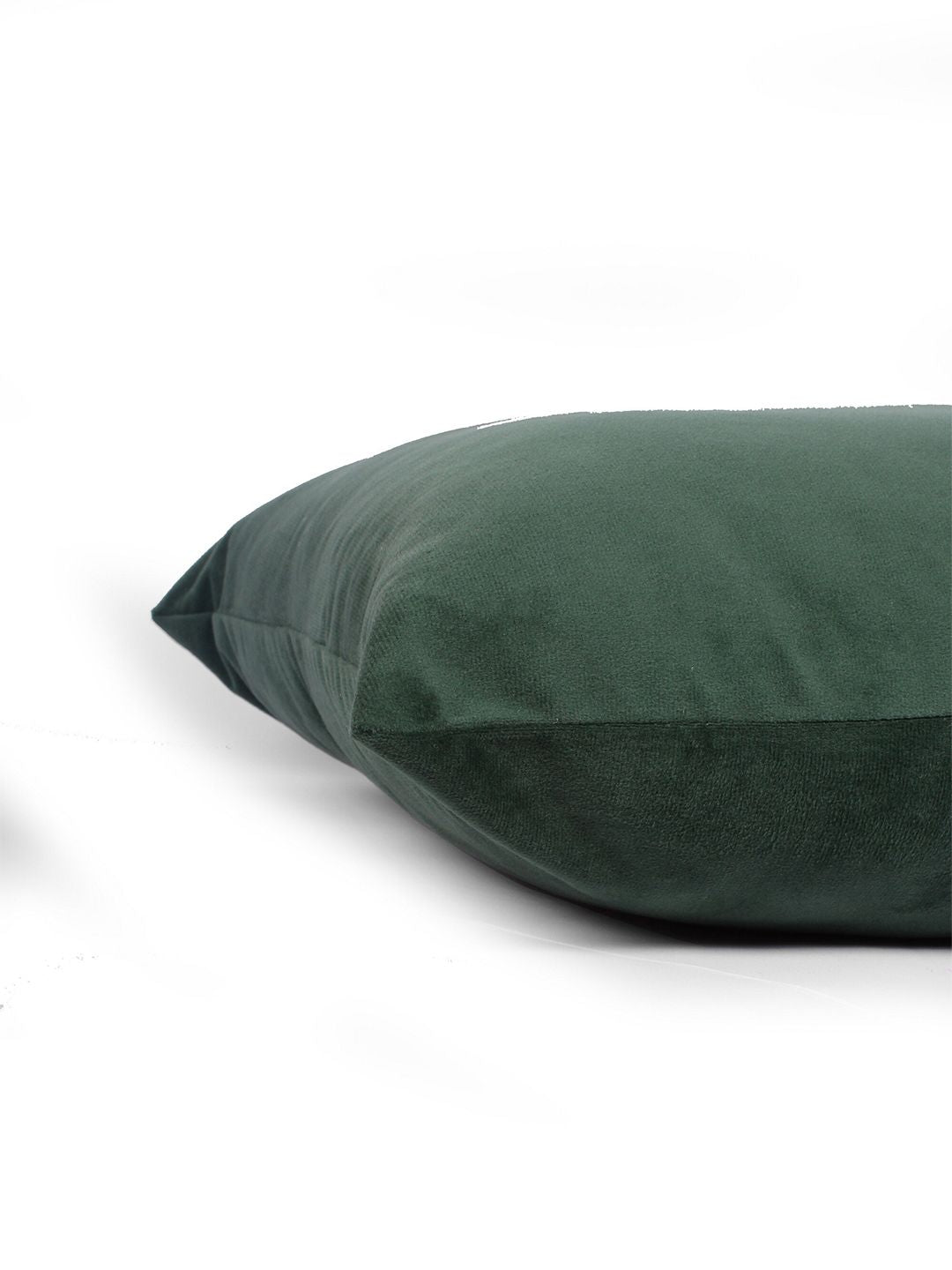 STITCHNEST Green 2 Pieces Velvet Square Cushion Covers