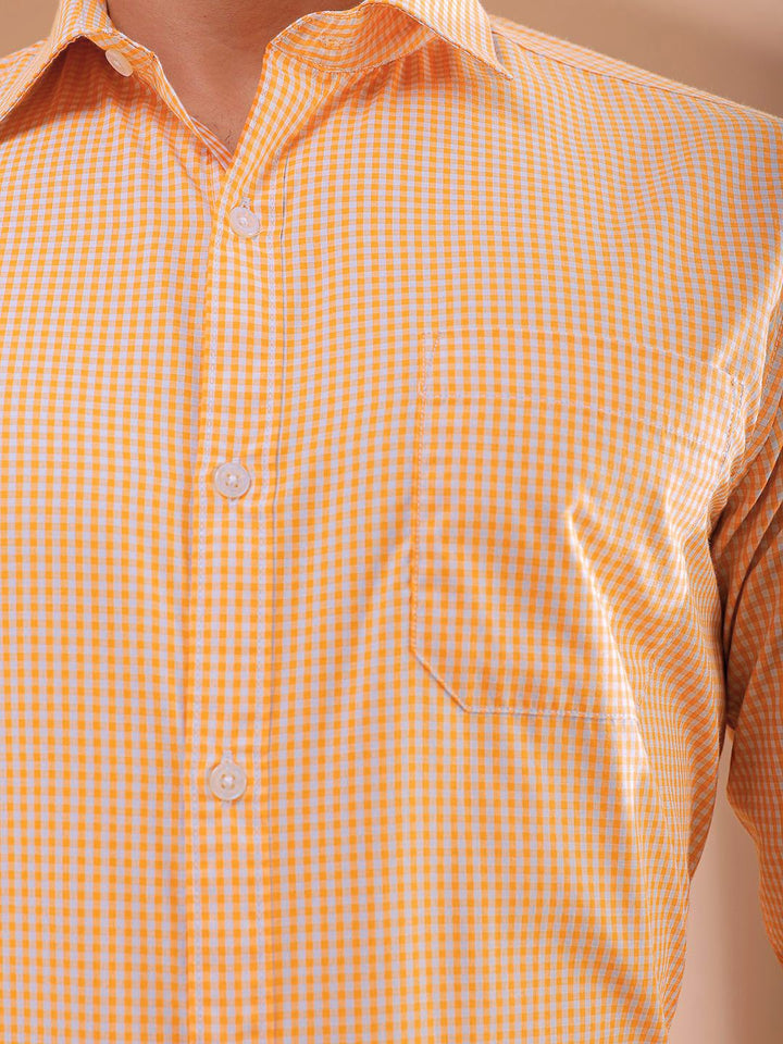 The Indian Garage Co. X Luxe Men Slim Fit Micro Checks Formal Shirt
