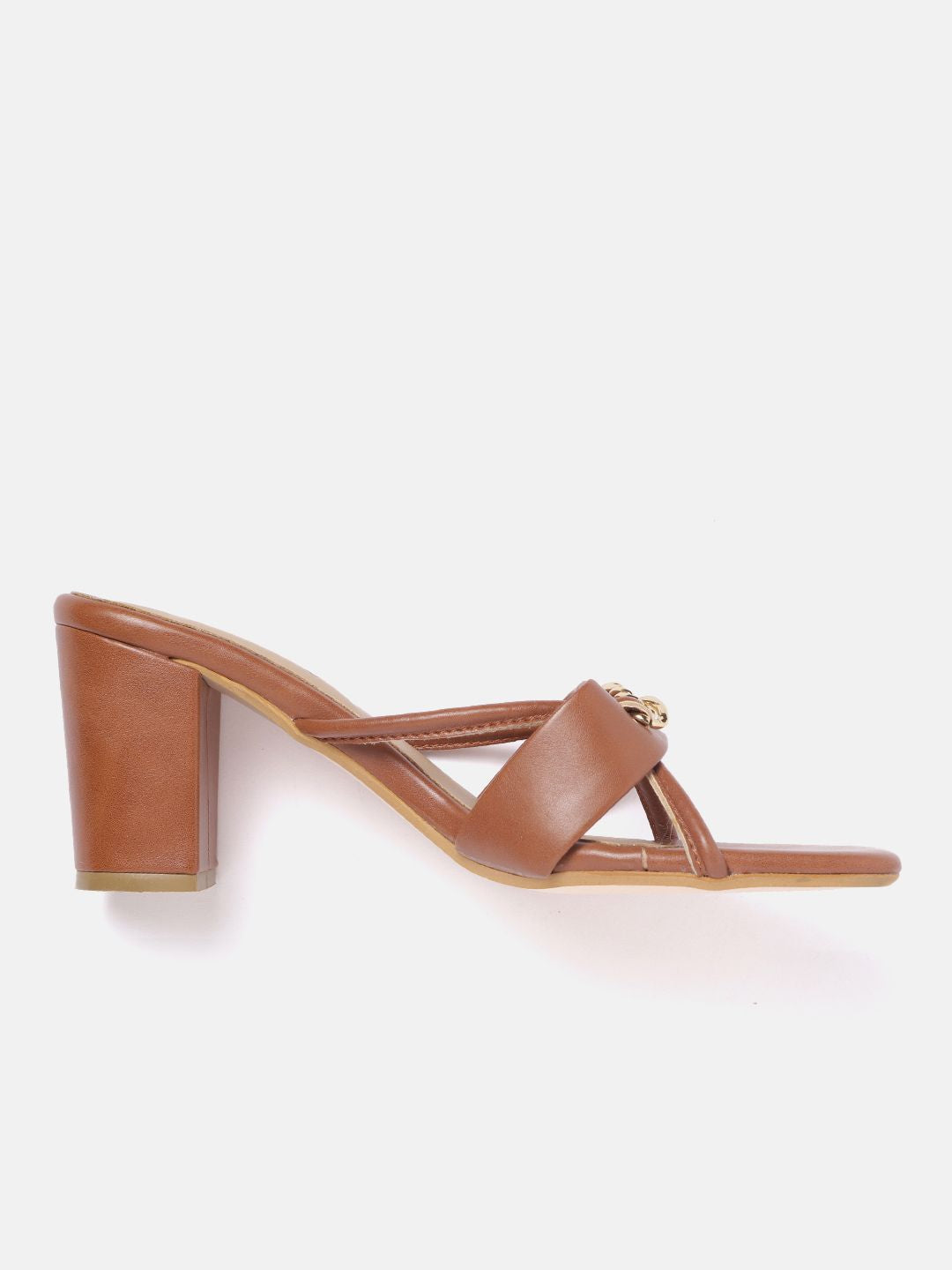 DressBerry Block Heels With Chain Detail