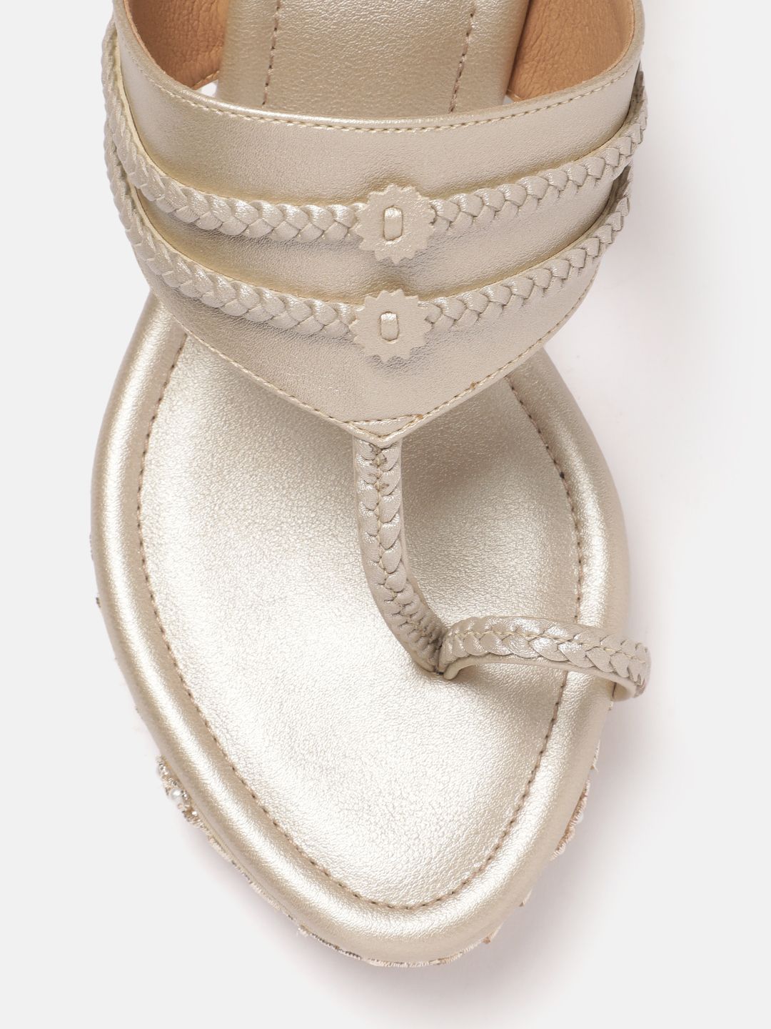 House of Pataudi Floral Embroidered Wedges