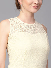 Athena Yellow Lace Maxi Dress