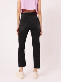 DressBerry Women Classic Vibe High-Rise Light Fade Frayed Cropped Jeans