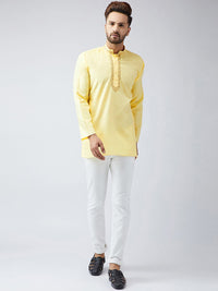 SOJANYA Lelaki Kuning Solid Kurta Lurus