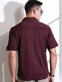 Thomas Scott Men Smart Fit Cutaway Collar Textured Casual Shirt