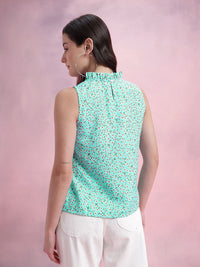 DressBerry Floral Print Ruffled Detail Top