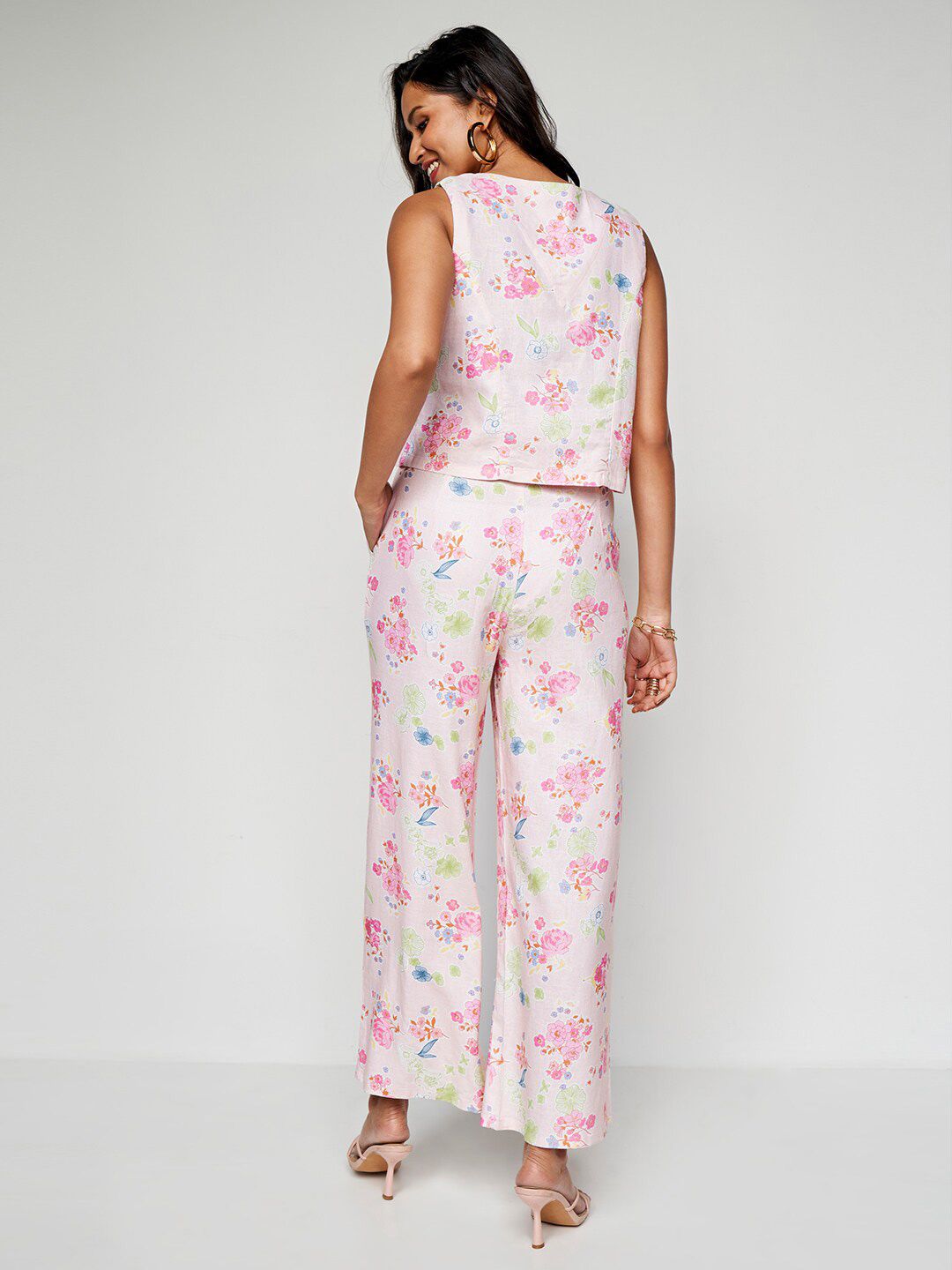 AND Floral Printed Top With Trousers Set