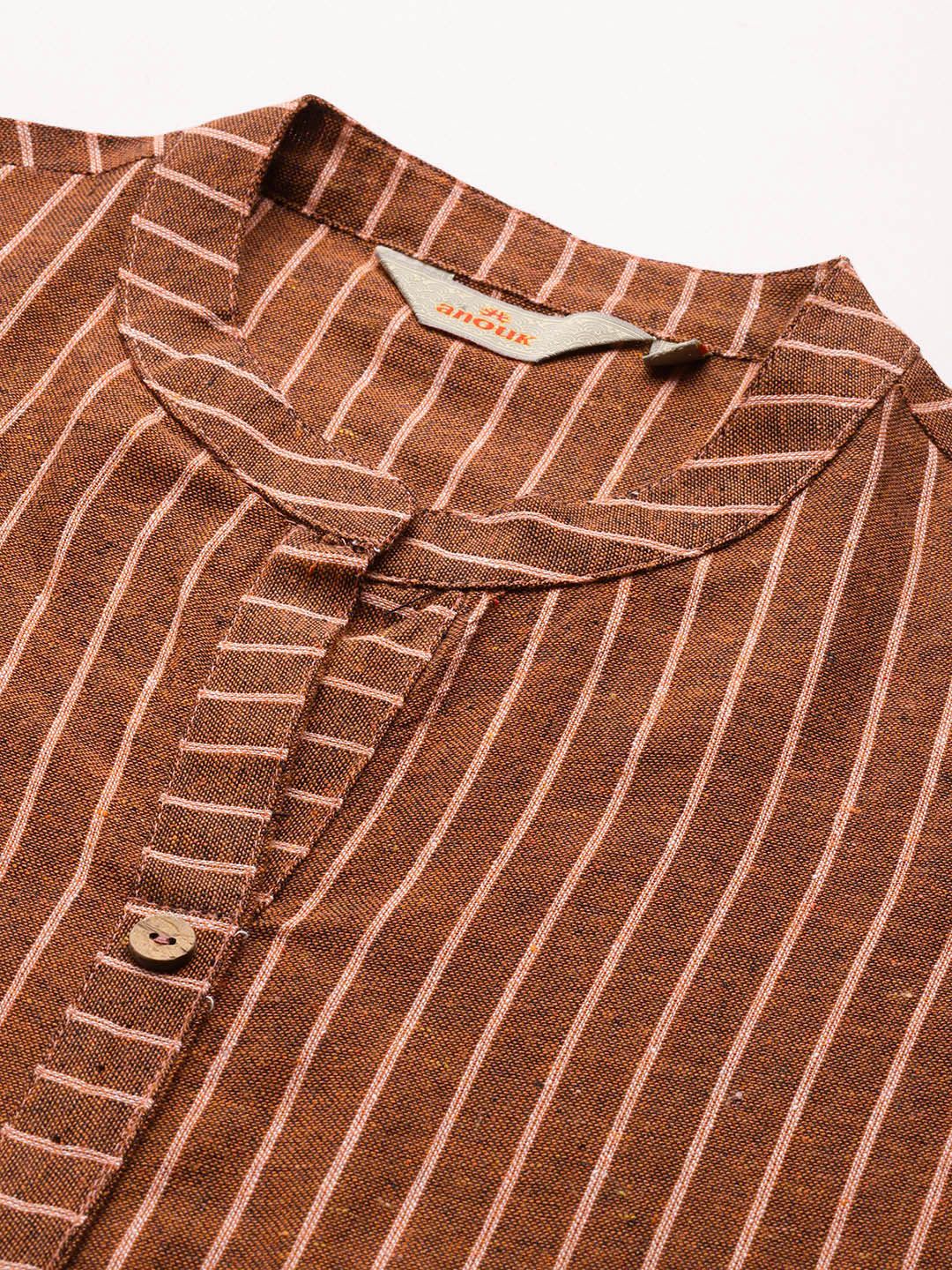 Anouk Striped Sleeveless Kurta