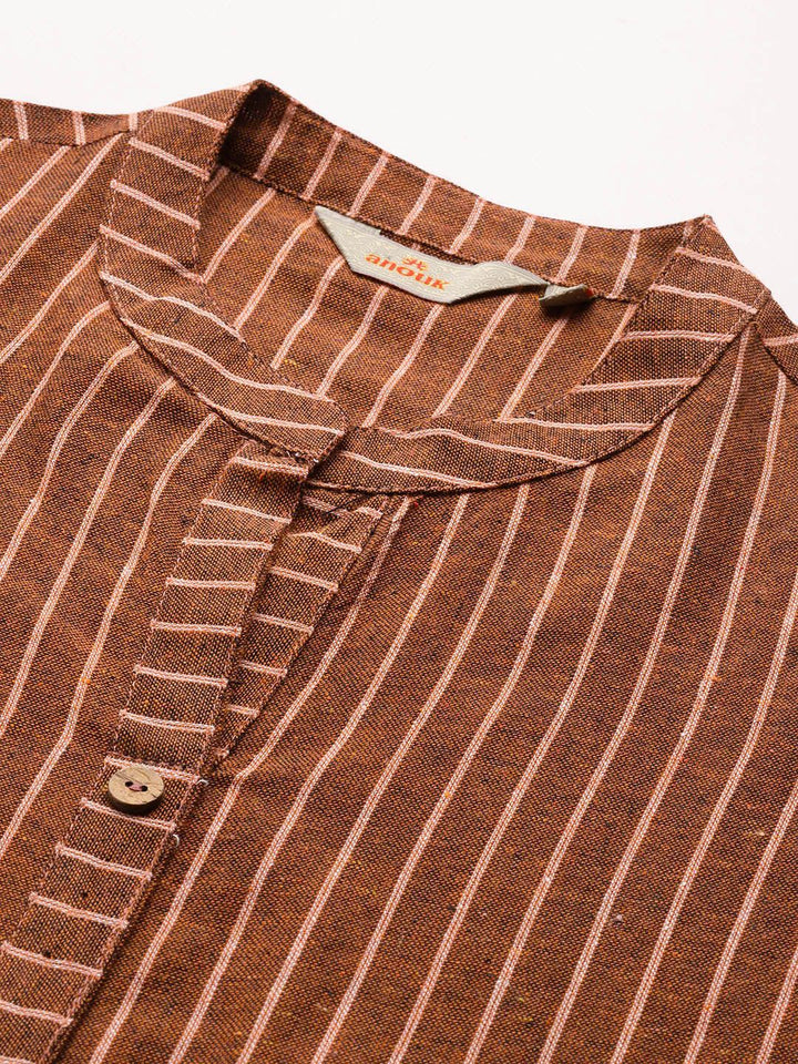 Anouk Striped Sleeveless Kurta