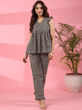 SANSKRUTIHOMES Geometric Printed Pure Cotton Night Suit